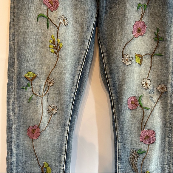 Pilcro & the Letterpress Floral-Bordado Novio Embroidered Boyfriend Jeans US 28 - Picture 10 of 16
